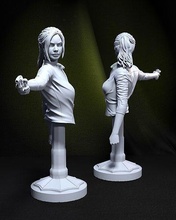 Büste Claire Redfield Bewohner böse 2 Remake drucken Kennedy wong Zombie Figur dnd Frau Pistole Kunst Skulpturen 3d print model - Mito3D