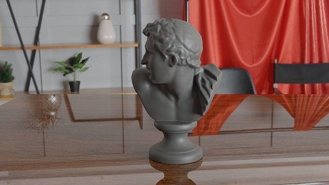 buste David Michel Ange sculpture statue tête portrait Galerie grec architectural musée 3dprint imprimable classique sculptures art personnage visage décor décoration 3D print model - Mito3D