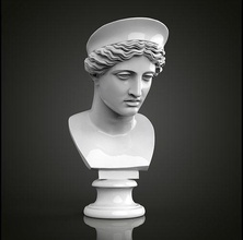 bust of hera marble sculpture figure statue goddess stone monument ancient architectural element mythology greek decoration head god art sculptures 3d print model - Mito3D
