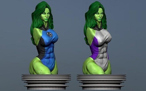 büst Hulk fantastik şehül Kadın hayret çizgi roman Marvel romanları Dörtlü Kaptan Amerika mcu Demir Adam merak etmek mucize kadın kahraman Süper süper Sanat heykeller 3d print model - Mito3D