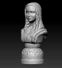 bust of monalisa art picture statue davinci museum masterpiece sculptures 3d print model - Mito3D