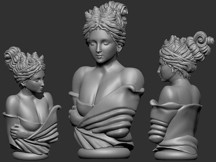 buste sculpture grec statue tête romain femelle ancien décoration extérieur intérieur décor architectural art sculptures luxe torse meubles Vénus maison accessoires 3d print model - Mito3D
