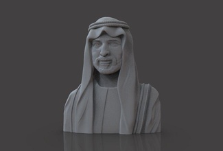 buste cheik poussière art sculpture religion pendentif or argent élévation statue sculptures 3d print model - Mito3D