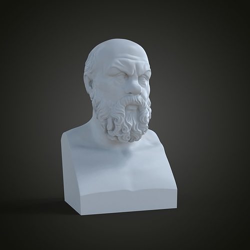 bust of socrates sculpture art marble statue figure man head portrait philosopher greek 3dprint gallery figurine history body antiquity sculptures 3D print model - Mito3D