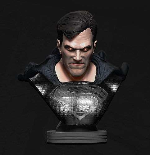büst Süpermen dc komik 3d Sanat heykeller 3D print model - Mito3D