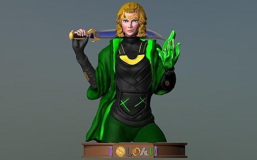 büst Sylvie Hanım Loki disneyplus versiyon Disney Yenilmezler hayret komik Thor wandavision KDV Kaptan Amerika Demir adam kötü kahraman Süper şahin Sanat heykeller 3d print model - Mito3D