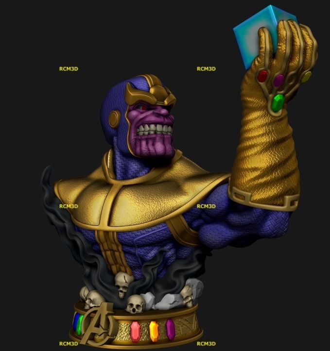 fallimento thanos Vendicatori vingadores meraviglia comico arte sculture 3D print model - Mito3D