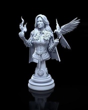 bust yennefer witcher 3 gerald ciri triss rpg fantasy tabletop raven fire scull dnd figurine game art fan woman sculptures 3d print model - Mito3D