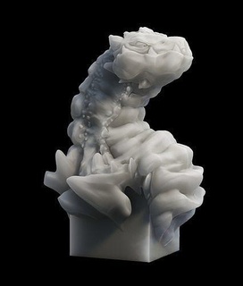 Busto Drachen Skulptur Kunst 3d escultura arte Fantasie Kreatur drucken Mythologie Hörner Büste druckbar Skulpturen 3d print model - Mito3D