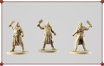butcher three figurines of man holding knife zombie zombiecide mannaia chef beef ham boardgame coll mini or cool pawn dungeon sine requie rpg meat diablo games toys 3d print model - Mito3D