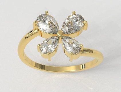 buterfly gemme bague anneaux or bijoux paulorani branché mode classique moderne argent diamant l'adolescence 3d print model - Mito3D