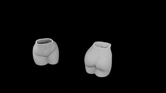 bunda potes plantador flor Panela casa decoração vaso porta canetas plantar drenagem orifício corpo fêmea arte 3d print model - Mito3D