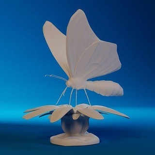 butterfly insect flower garden statue 3d print printable file sculpture nature wing model blender decor decoration furniture house interior animal 3d print model - Mito3D