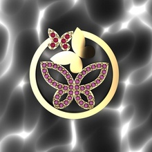 papillon pendentif or bague diamant bijoux argent imprimable bijou engagement gemme mode brillant beauté anneaux Collier pendentifs 3d print model - Mito3D