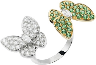 papillon 2 anneau 3dm bijoux le de l'anneau d'argent bague en diamant imprimable la livre sterling les invertébrés engagem mariage blanc l'engagement anneaux 3d print model - Mito3D
