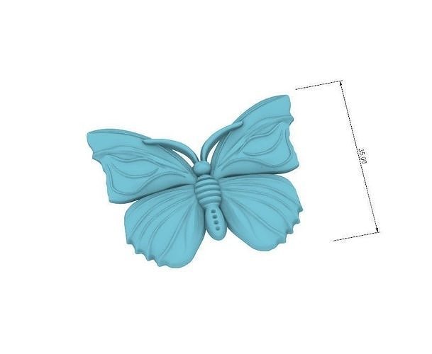 butterfly 3d bas relief zbrush cnc engraving wood gems cad jewellery design carving artcam art sculptures 3D print model - Mito3D
