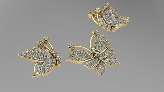 kelebek 3d Yazdır model takı yüzük gizli yazdırılabilir elmas gümüş doğa omurgasız uçan angagem hayvan böcek cad düğün safir moda güzellik kovid 19 koruma kaynaklar bilezikler 3d print model - Mito3D
