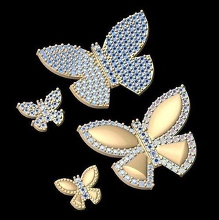 farfalla earing simbolo elemento design ala gioielleria animali animale orecchini oro argento arte insetto saldatura Modelli orecchie vari 3d print model - Mito3D