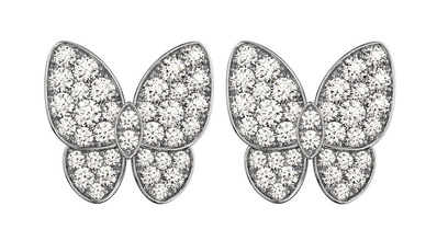 brincos borboleta jóias anel ouro diamantes a moda gem de prata printable sterling o design diamante 3d print model - Mito3D