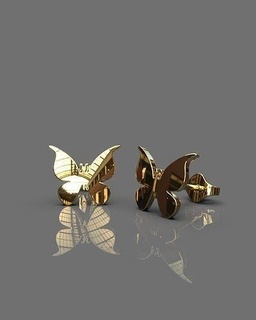 butterfly earrings pendant jewelry gold silver jewellery earring print printing prototyping cast lux fashion modern stud insect beautiful 3d print model - Mito3D