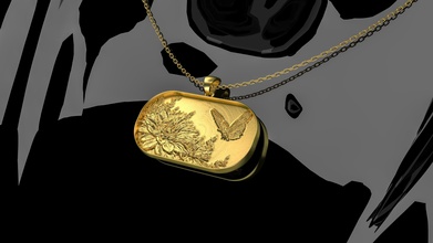 kelebek Çiçekler kolye takı altın 3d gümüş yüzük yazdırılabilir elmas mücevher platin model Yazdır 3dprint 3d print model - Mito3D