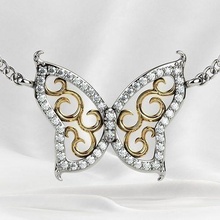 butterfly gold necklace bracelet badge jewel rhino 3dprint printable gem diamond wedding brilliant ruby sapphire emerald citrine pave rhodium filigree jewelry necklaces 3d print model - Mito3D