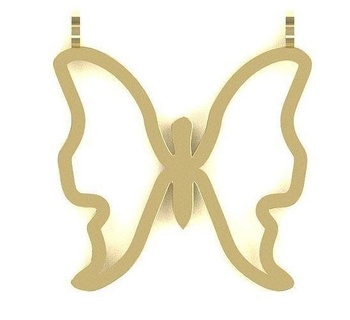 papillon Dames pendentif Collier bijoux or argent élégant platine imprimable pendentifs 3d print model - Mito3D