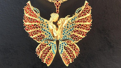 sevgili kelebek takı magerit kolye 3d 3dmodel sevgilisi aşk moda altın Gümüş gergedan melek parlak mücevher yazdırılabilir sanat elmas yüzük 3d print model - Mito3D