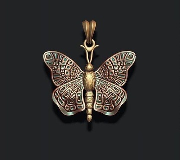 papillon pendentif insecte mouche oiseau baterflay buterfly baterfly argent Collier bijoux buterflay Butterflay art aile nature animal 3d vray imprimable engagem pendentifs 3d print model - Mito3D