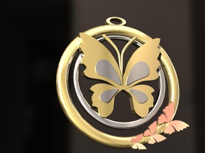 papillon pendentif bijoux de l'espoir changement womens printemps le l'amour la saint-valentin pendentifs 3d print model - Mito3D