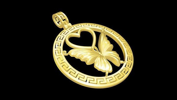 kelebek kolye takı altın madalyon şekil vermek gümüş Yazdır 3dprint zbrush tasarım Sanat heykel mücevher yazdırılabilir elmas kolyeler 3d print model - Mito3D