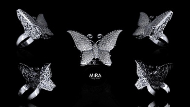 farfalla anello gioielli gemme diamante ringforwomen butterflyring reabov byreabov anelli oro argento 3d print model - Mito3D
