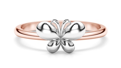 Schmetterling ring 3d diamond engagem engagement gold Schmuck Platin bedruckbar ist Ringe Silber vintag weiß Natur Marke zwei Farben cad 3d print model - Mito3D