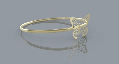 papillon bague or mode 3dprint imprimable brillant mariage belle argent bijou aile art rhinocéros d'or élégant bijoux anneaux 3d print model - Mito3D