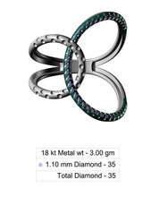 borboleta anel moda Rosa ouro diamante joalheria argolas 3d print model - Mito3D