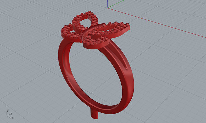 borboleta anel brinco pingente ouro prata borda jóia jóias cristais Pandora charme moda 3D print model - Mito3D
