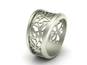 papillon anneau bijoux le de l'anneau modèle d'argent les ailes imprimable blanc la nature animal insectes bug belle nuit anneaux 3d print model - Mito3D
