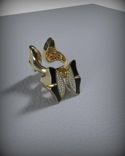 butterfly ring jewelry gold fashion wear printable diamond wedding rings 3d print model - Mito3D