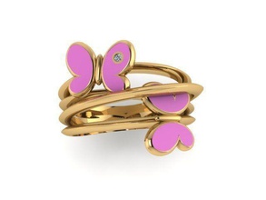 butterfly ring jewelry rings diamond jewellery gemstone jewel 3d print model - Mito3D