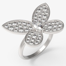 farfalla anello modello di stampa gioielli diamante anelli abbigliamento oro argento matrimonio fidanzamento giro brillante forma la marchesa emerald cut keyshot stampabile vari modelli 3d print model - Mito3D