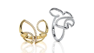 farfalla anello r 0014 gioielli brillante ciondolo usa il canada europa di fidanzamento matrimonio 14k design moda argento oro gioiello curve orecchino anelli 3d print model - Mito3D
