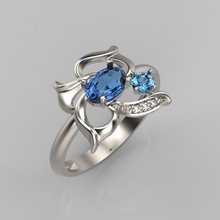 papillon bague saphirs diamants bijoux brillant le diamant de l'anneau la mode beauté gem or luxe platine précieux imprimable les anneaux ruby saphir d'argent livre sterling divers style 3d print model - Mito3D