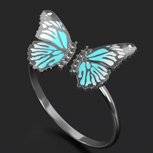 papillon bague ailes aile bijoux joli précieux argent bijou diamant imprimable mode gemme brillant nature femelle beauté belle or anneaux 3d print model - Mito3D