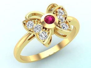 butterfly rings - womens ring jewelry gold silver diamond sapphire ruby pendant bracelet necklace earrings gem emerald garnet 3d print model - Mito3D