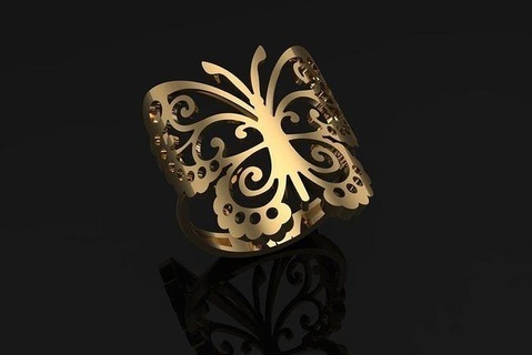 kelebek Ayarlamak kolye altın gümüş takı sterlin yüzük yüzükler moda 3d print model - Mito3D