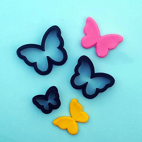 butterfly set polymer clay cutters cutter earring earrings shapes shape cutting tools mini diy 3d printed cookie tiny slab etsy hobby hand 3D print model - Mito3D