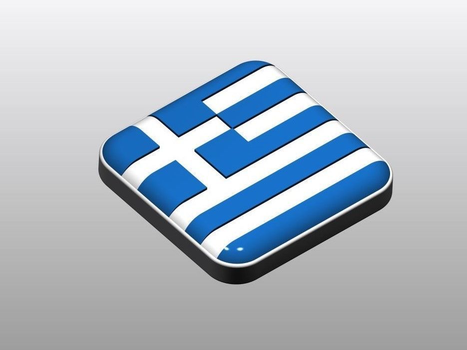 bouton en forme de drapeau la grèce art contrôle commutateur le hellénique athènes 3d imprimable logo des signes les logos 3D print model - Mito3D