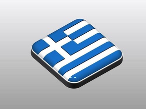 button shape greece flag art control switch hellenic athens 3d printable logo signs logos 3d print model - Mito3D
