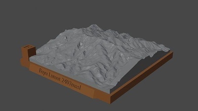 buyu lumut mountain landscape volcano terrain environment nature photogrammetry elevation dem science 3d print model - Mito3D