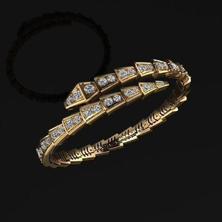 bvlgari bracelet snake jewelry gold silver diamond jewel jewellery jewelry rings gem brilliant diamond ring bvlgari bracelet snake bracelets  3d print model - Mito3D